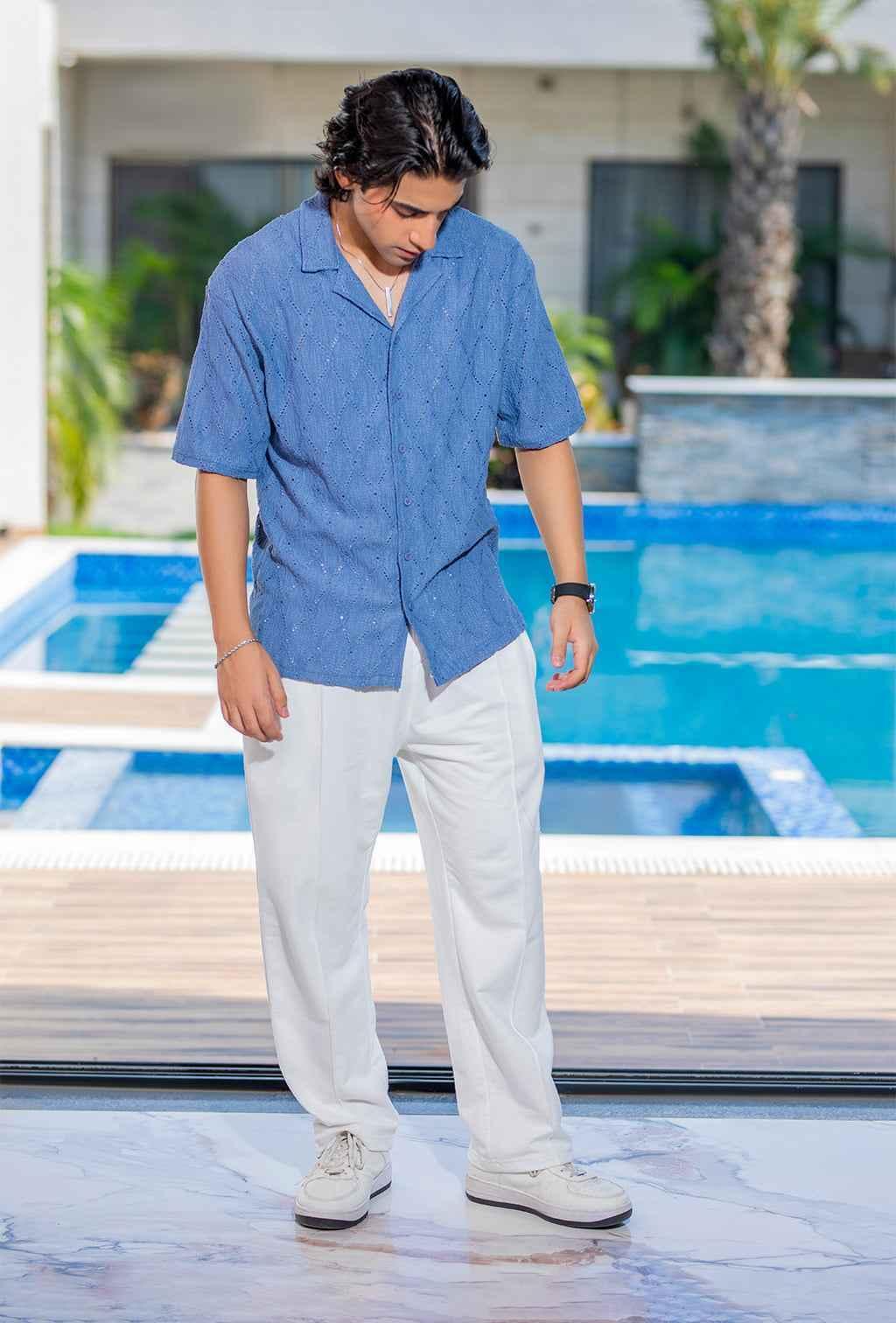 White Comfort Fit Trousers